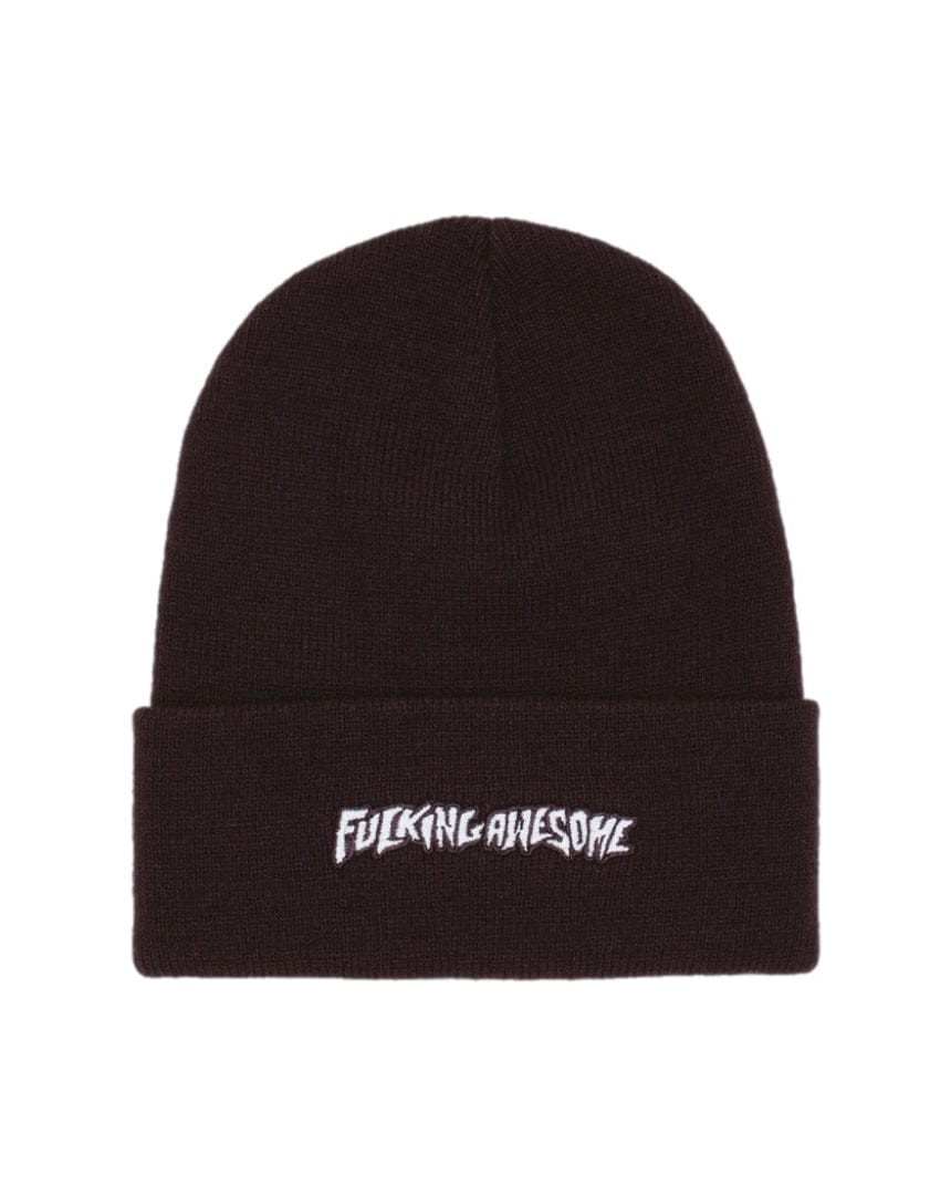 FA Little Stamp Embroidered Beanie - Black - - FAQ224H007