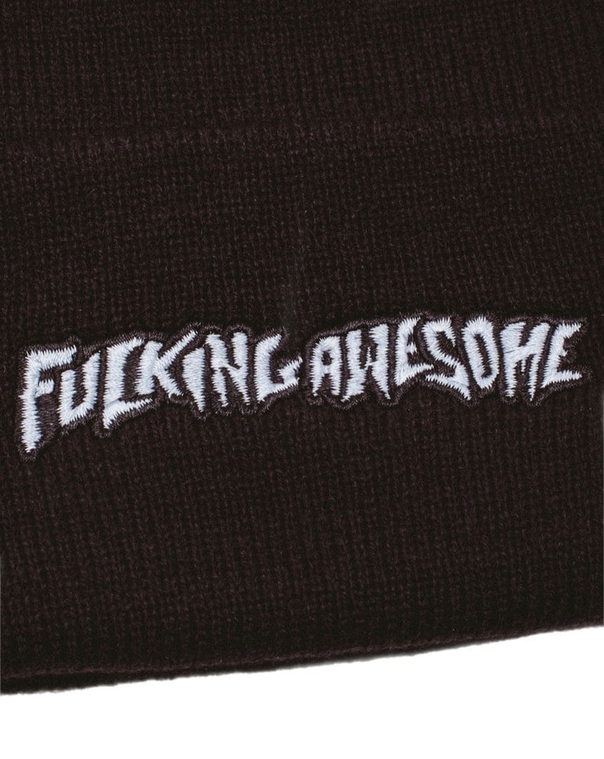 FA Little Stamp Embroidered Beanie - Black - - FAQ224H007