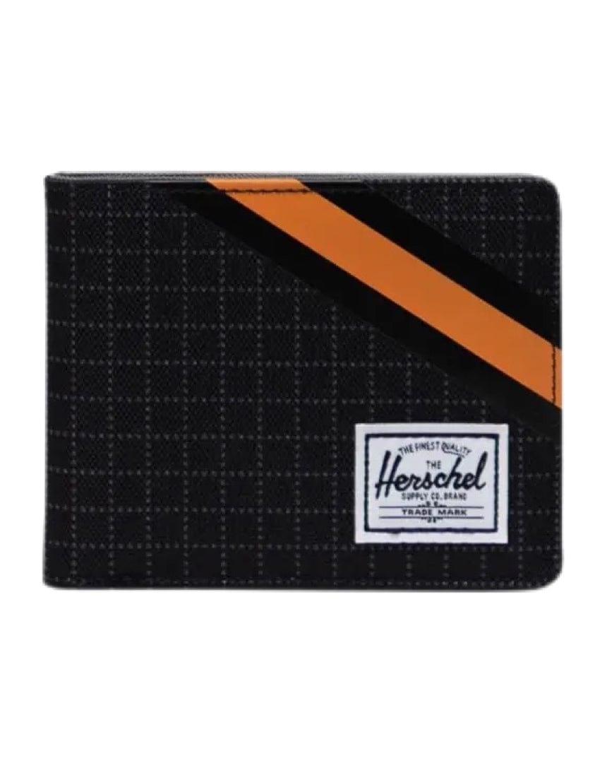 Herschel Roy RFID Wallet - Black Grid / Gargoyle / Sun Orange - 10363-05722-OS - 828432568642