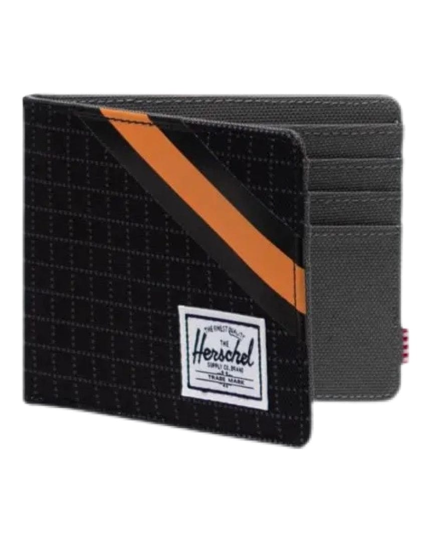 Herschel Roy RFID Wallet - Black Grid / Gargoyle / Sun Orange - 10363-05722-OS - 828432568642