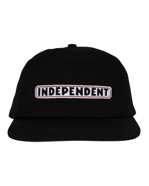 Independent Bar Logo Unstructured Snapback - Black - 44442288-160171 - 193172548279
