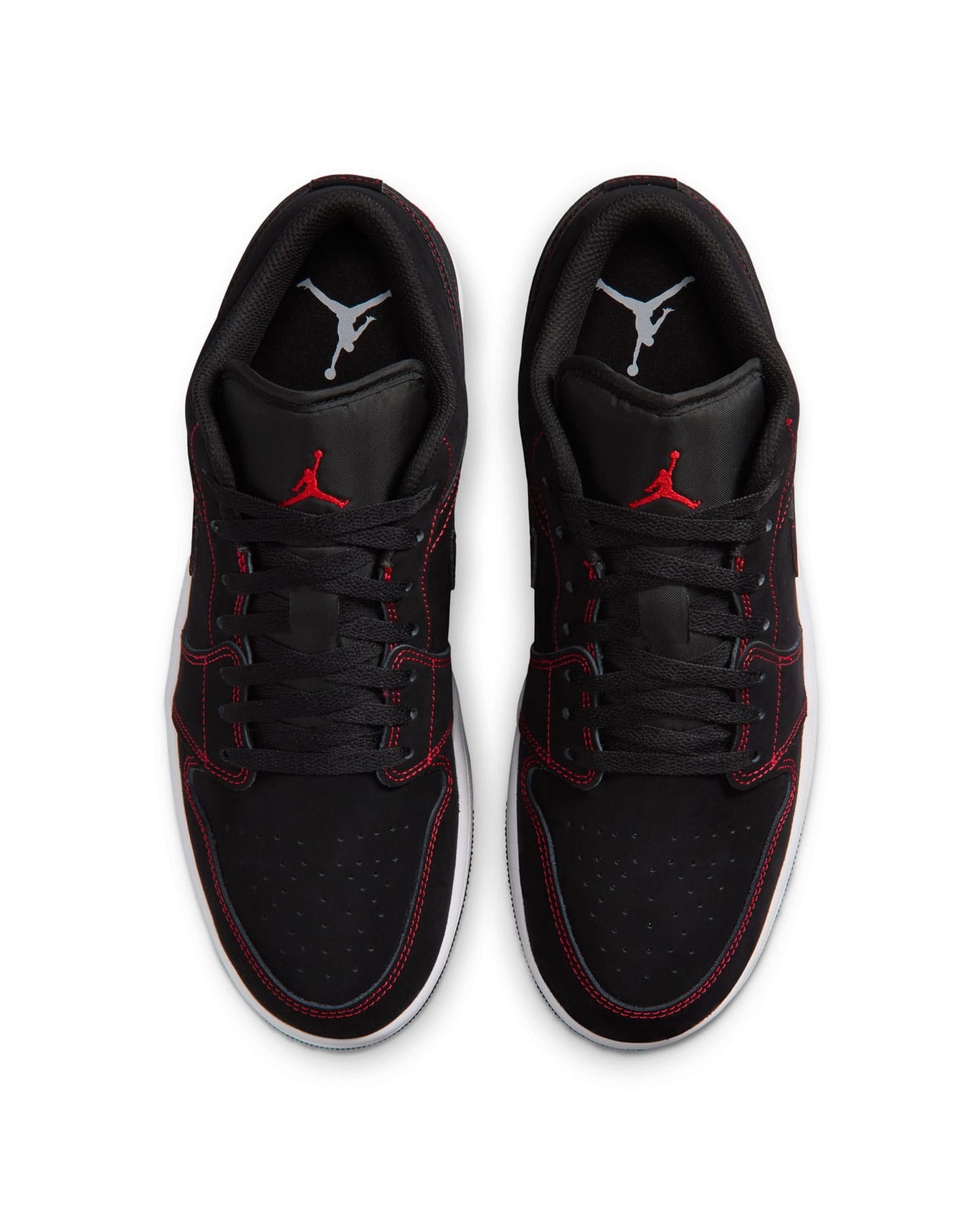 Jordan 1 Low - Black / University Red - White - -
