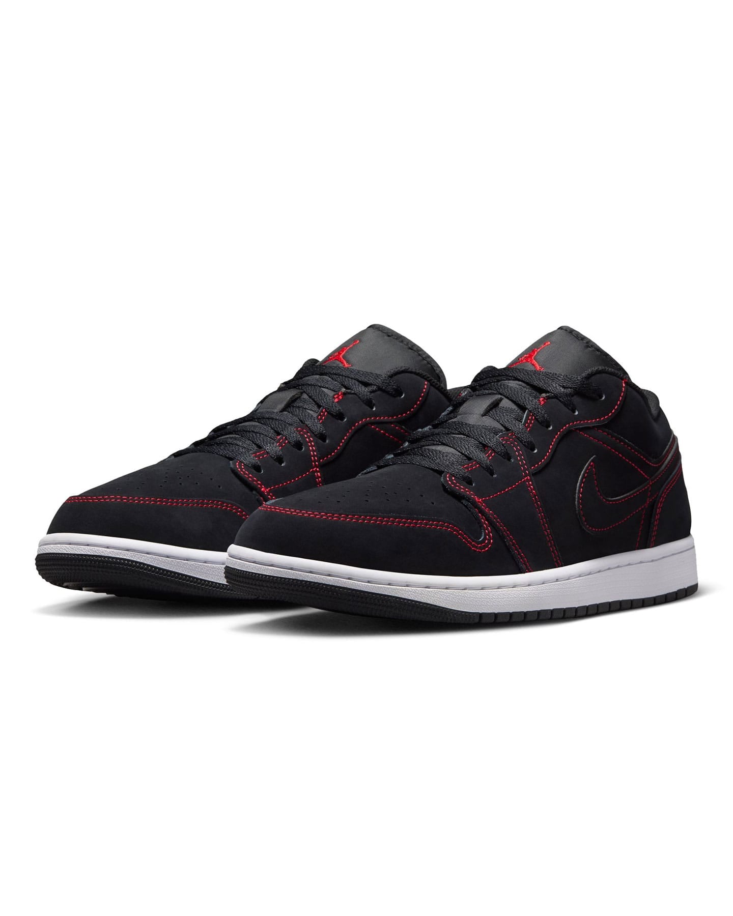 Jordan 1 Low - Black / University Red - White - -