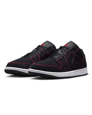 Jordan 1 Low - Black / University Red - White - -