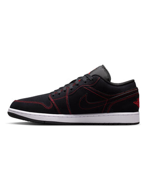 Jordan 1 Low - Black / University Red - White - -