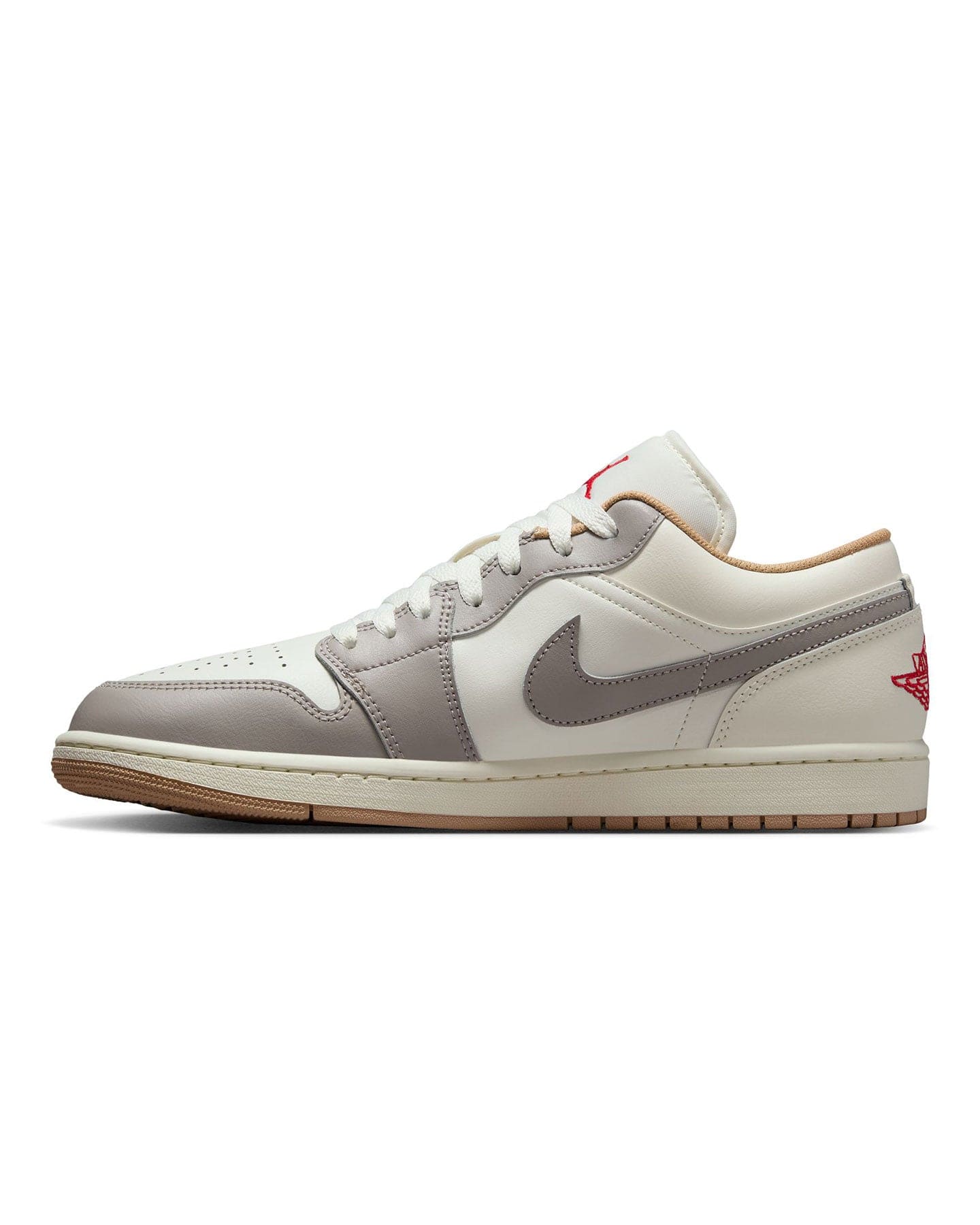 Jordan 1 Low - Sail / Fire Red - College Grey - Hemp - -