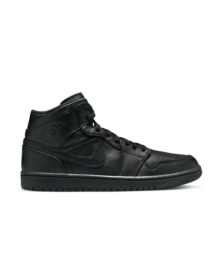 Jordan 1 Mid - Black / Black / Black - 554724 093 - 196149781150