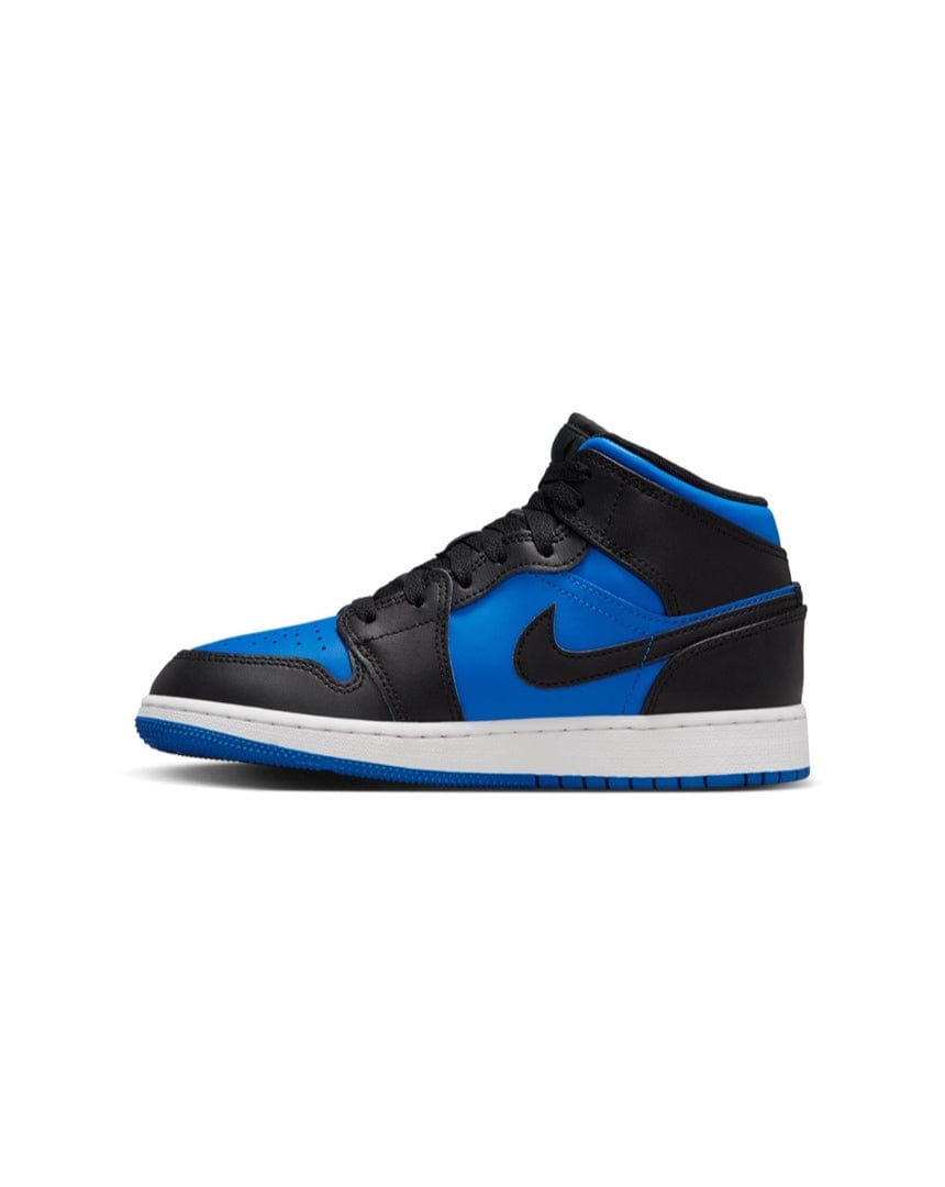 Jordan 1 Mid ( GS ) - Black / Royal Blue - -