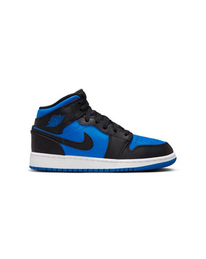 Jordan 1 Mid ( GS ) - Black / Royal Blue - DQ8423 042 - 196969184131