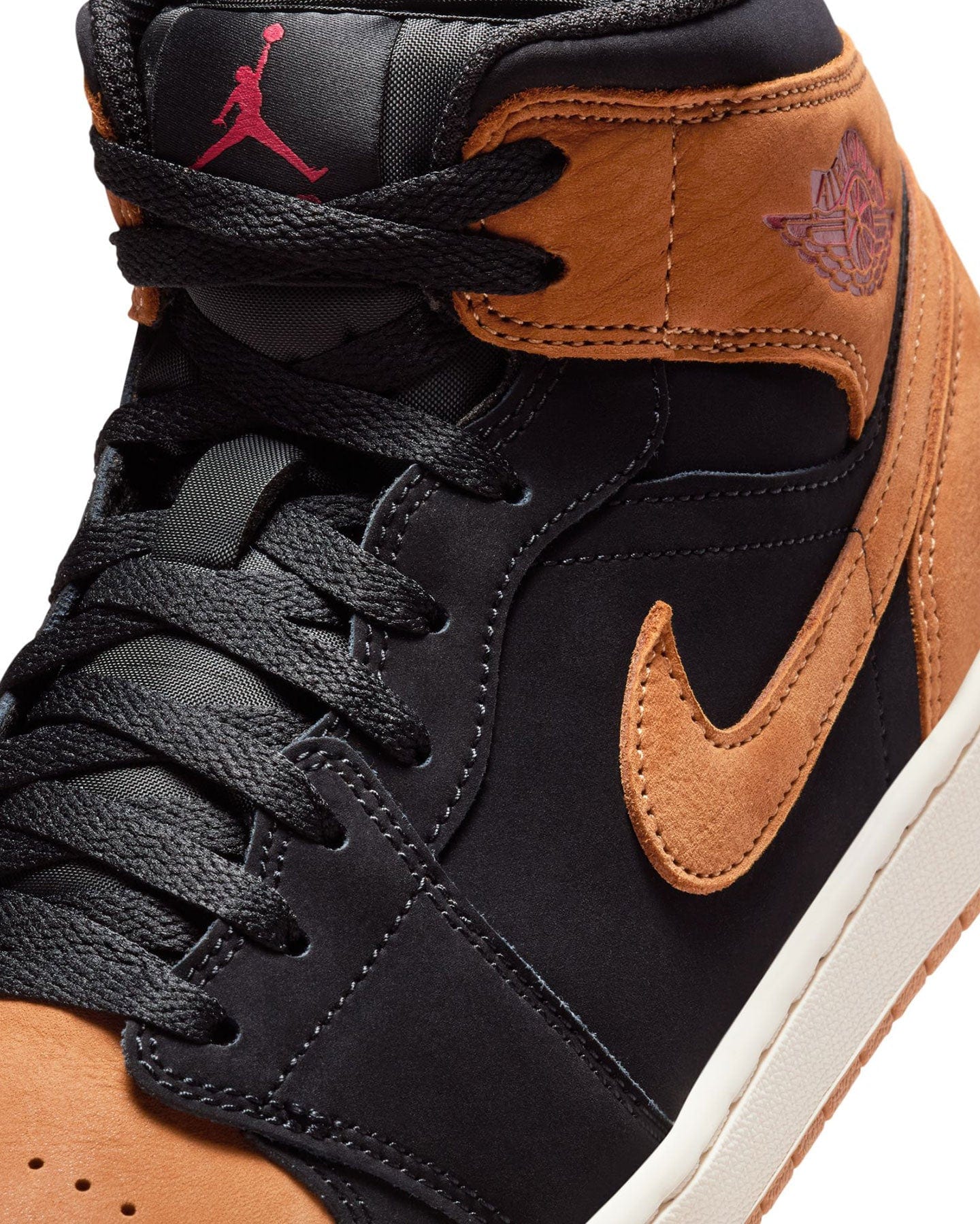 Jordan 1 Mid SE - Black / Flax - Varsity Red - Sail - -