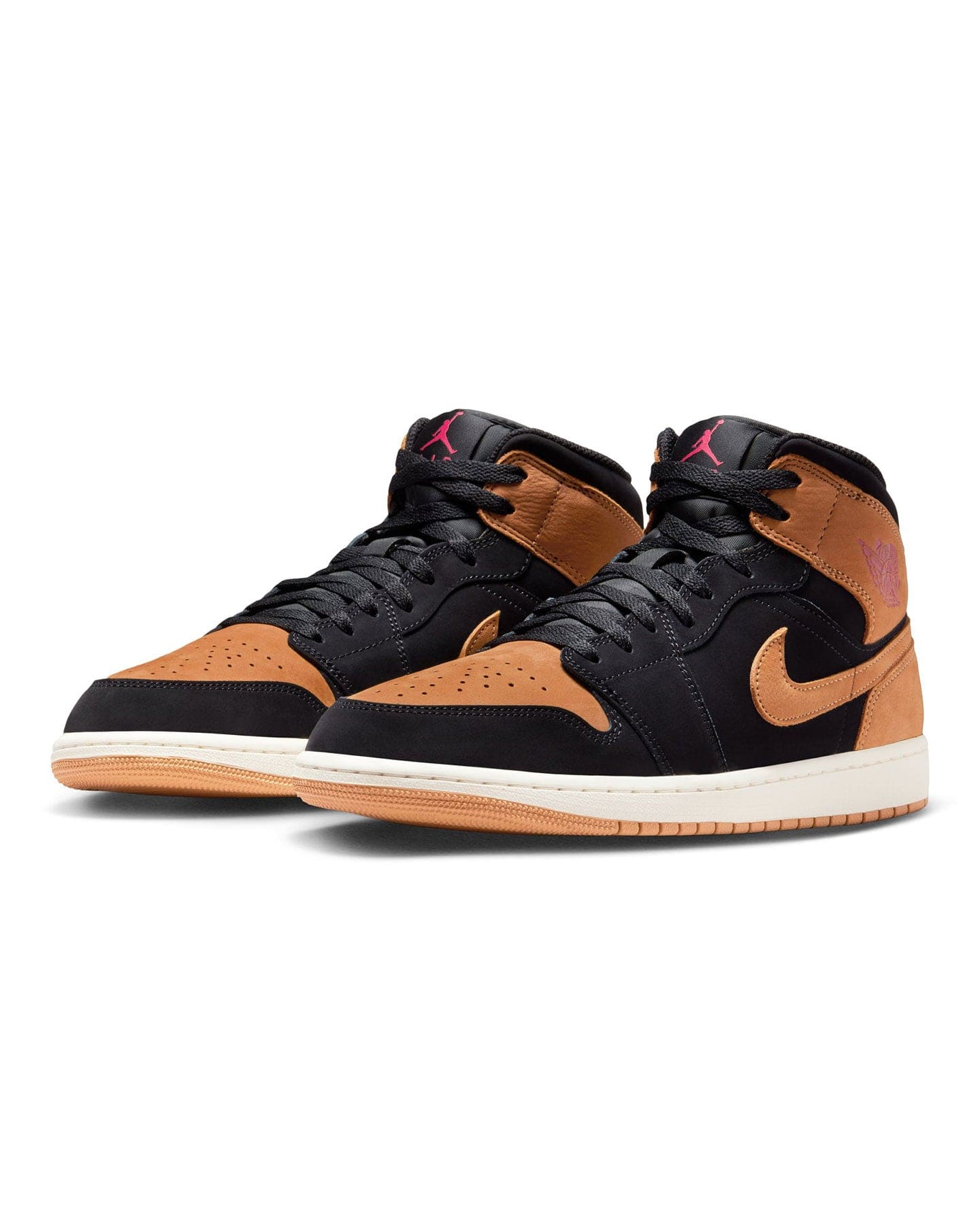 Jordan 1 Mid SE - Black / Flax - Varsity Red - Sail - -