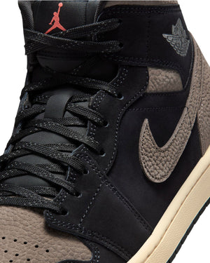 Jordan 1 Mid SE - Black / Olive - Lt Wild Mango - -