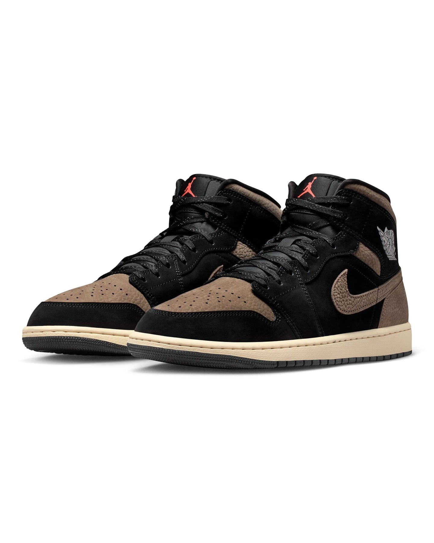 Jordan 1 Mid SE - Black / Olive - Lt Wild Mango - -