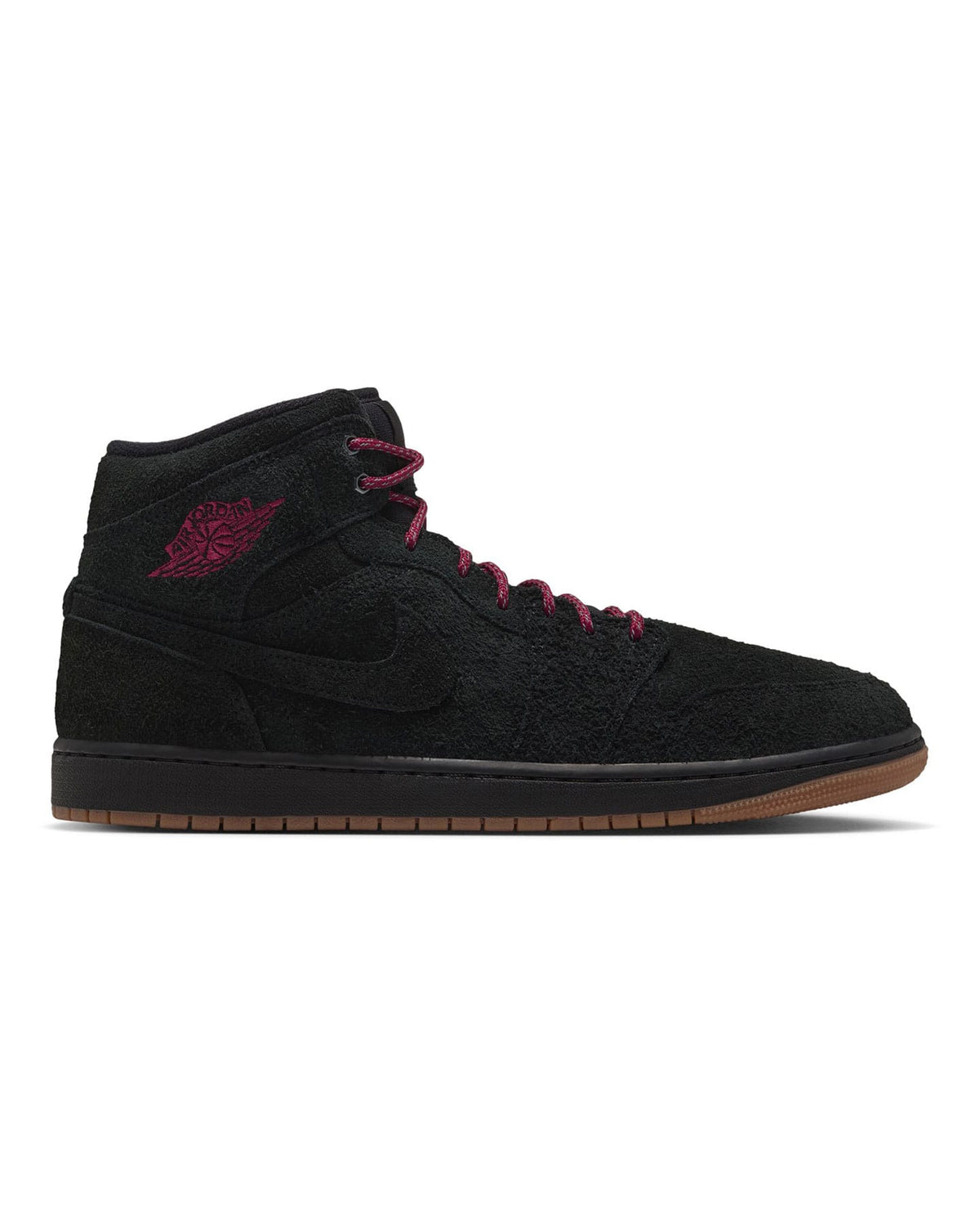 Jordan 1 Mid SE - Black / Team Red - Gum - -