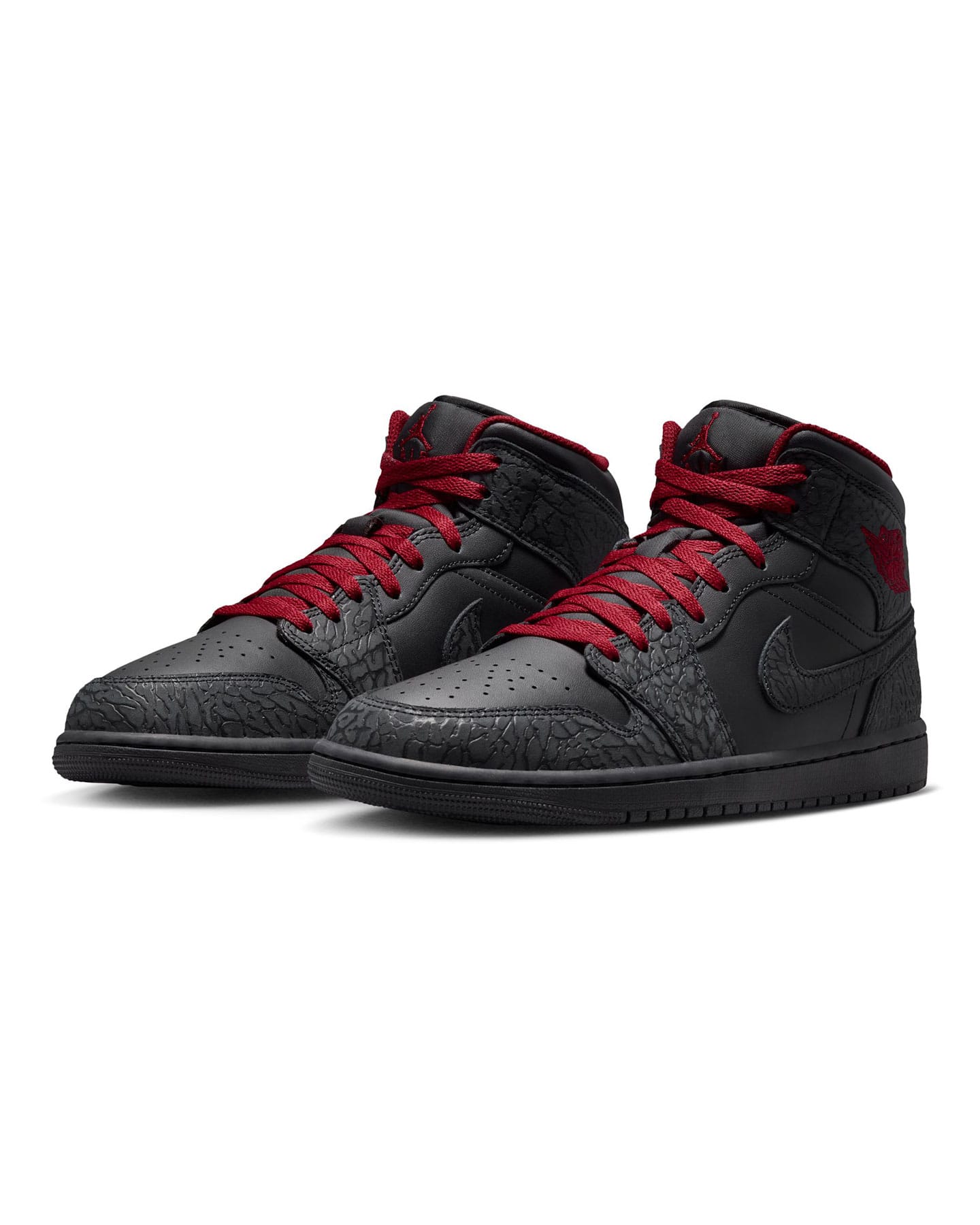 Jordan 1 Mid SE - Black / Tough Red - Black - -