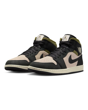 Jordan 1 Mid SE - Lt Orewood Brown / Off Noir - Medium Olive - -