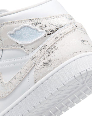 Jordan 1 Mid SE - White / White / Silver - -