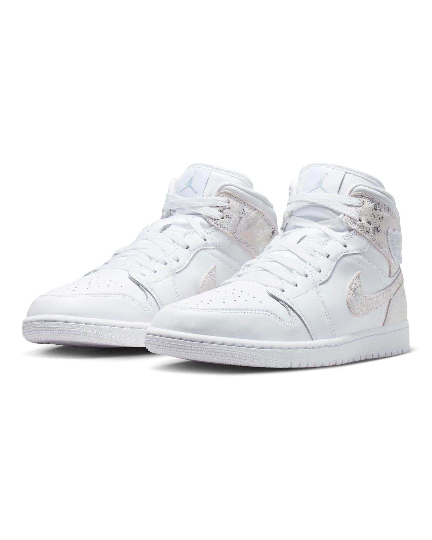 Jordan 1 Mid SE - White / White / Silver - -