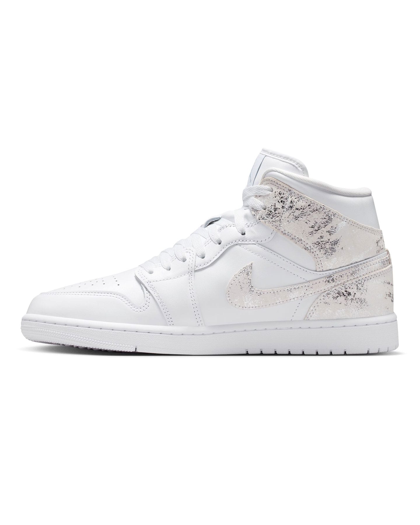 Jordan 1 Mid SE - White / White / Silver - -