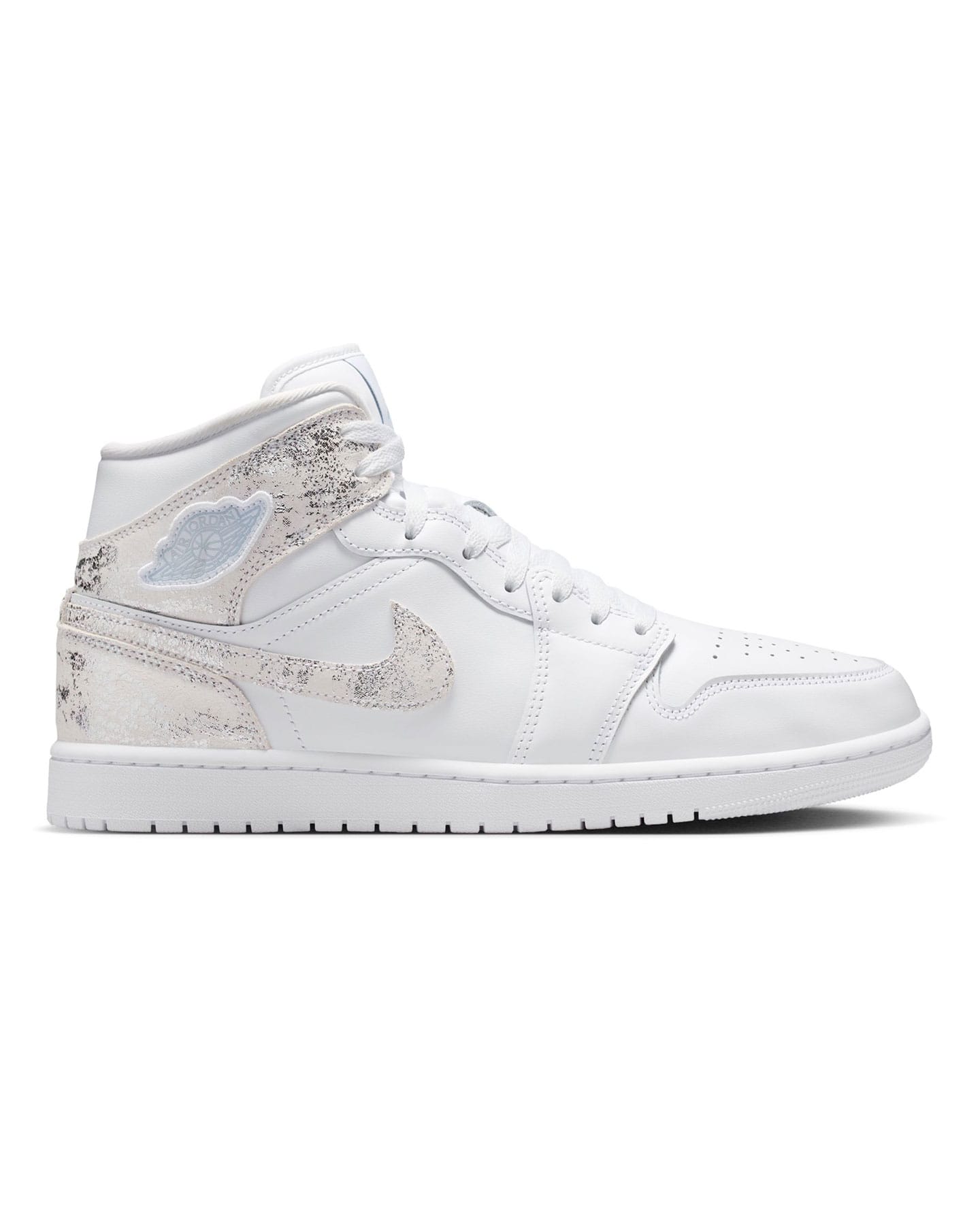 Jordan 1 Mid SE - White / White / Silver - -