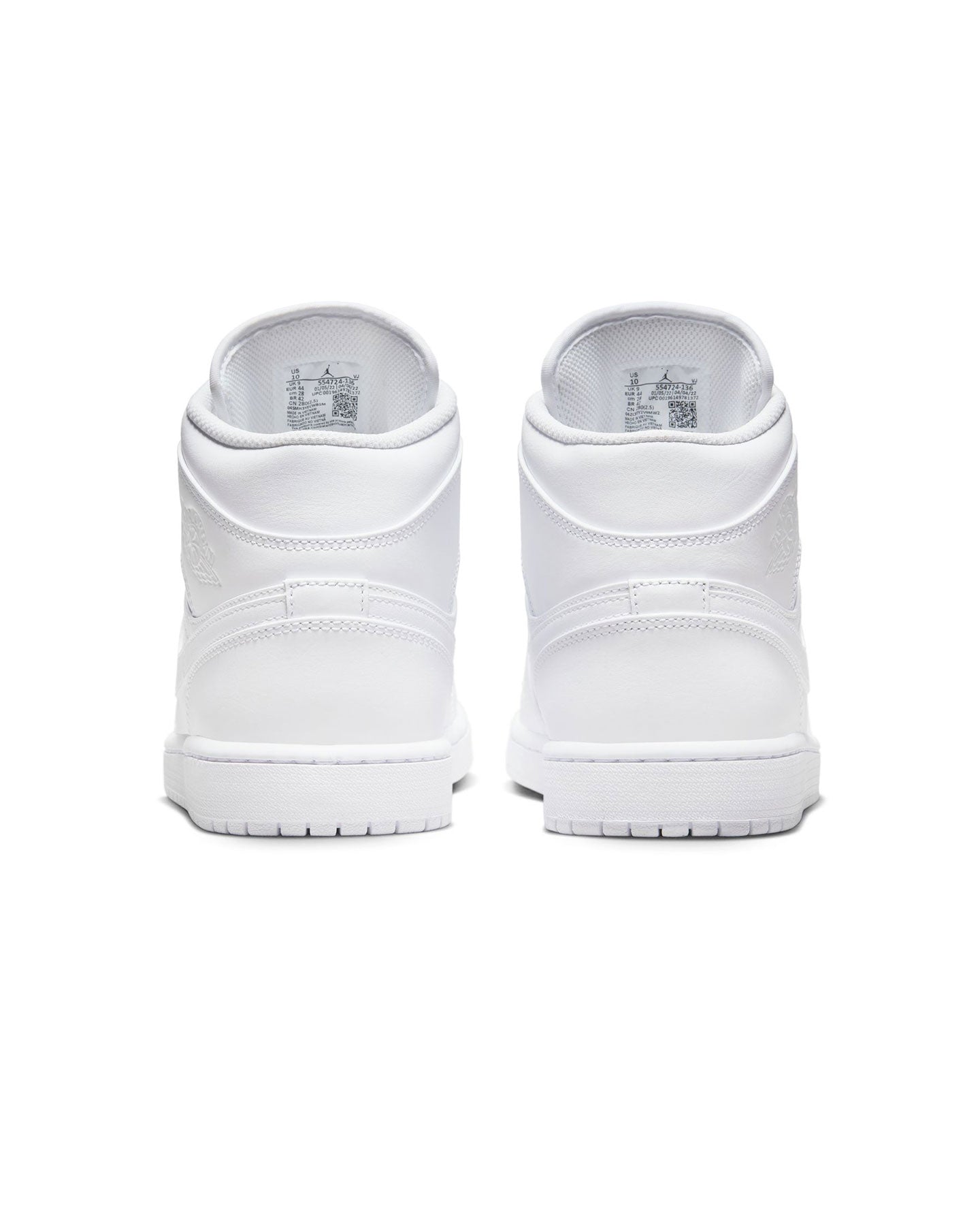 Jordan 1 Mid - White / White - White - -
