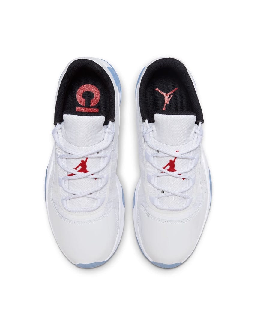 Jordan 11 white and red low best sale