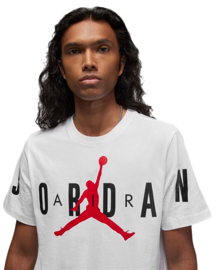 Jordan Air Stretch Short Sleeve Tee - White / Black / Gym Red - -