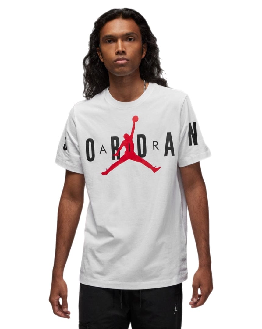 Jordan Air Stretch Short Sleeve Tee - White / Black / Gym Red - DV1445 100 - 196150802998