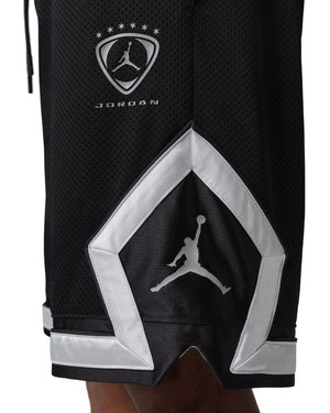 Jordan Brooklyn Diamond Mesh Shorts - Black / Metallic Silver - -