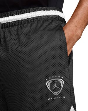 Jordan Brooklyn Diamond Mesh Shorts - Black / Metallic Silver - -