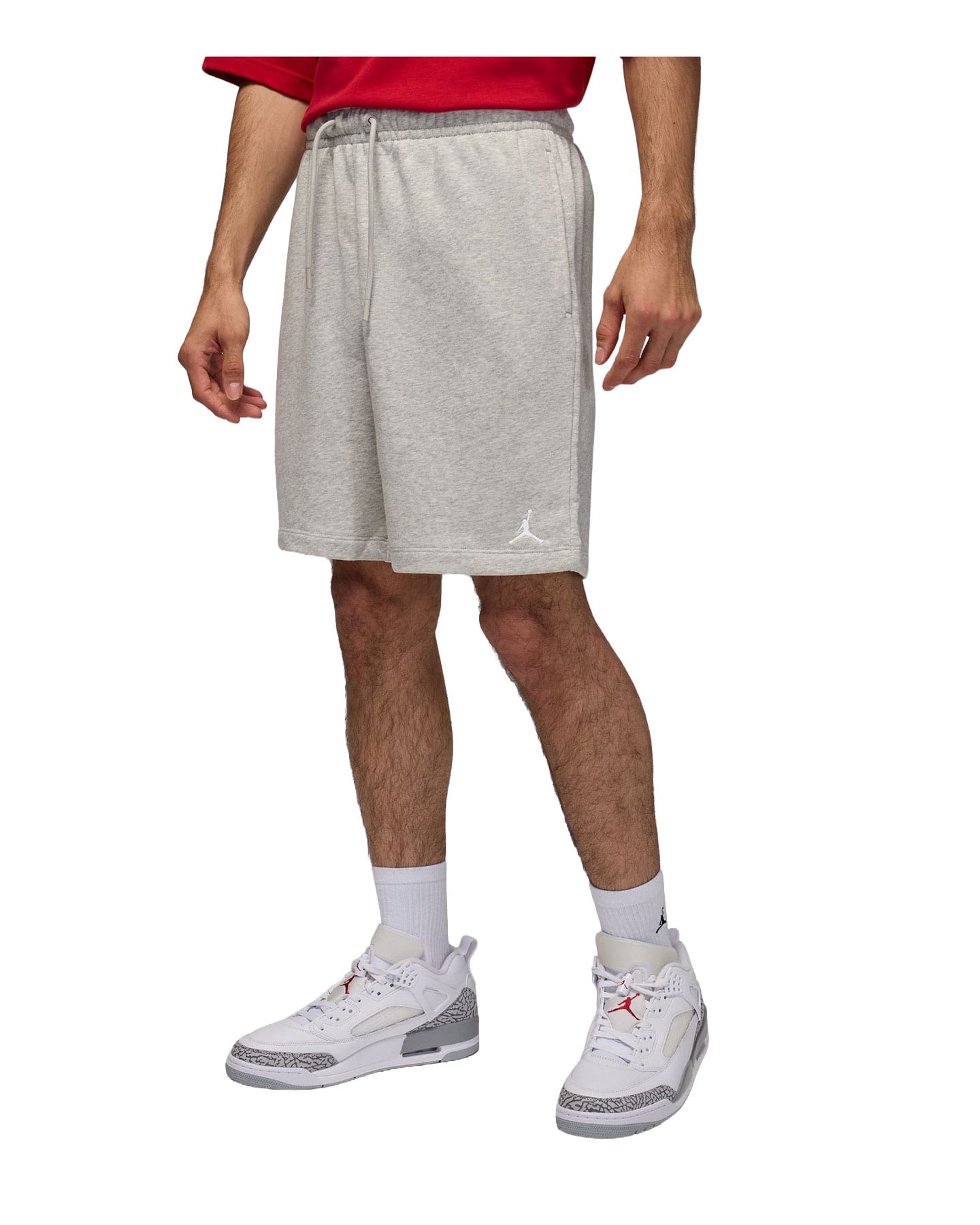 Jordan Brooklyn Fleece Shorts - Grey Heather / White - -