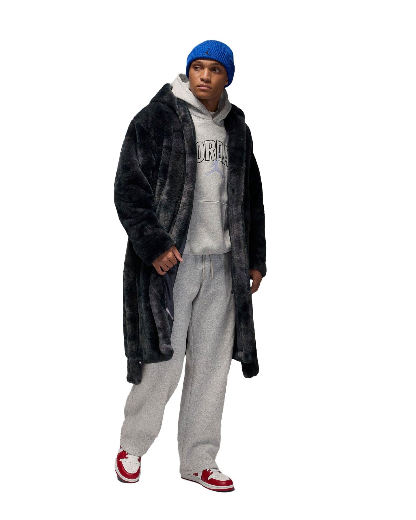 Jordan Brooklyn Holiday Fur Robe - Thunder Grey - -