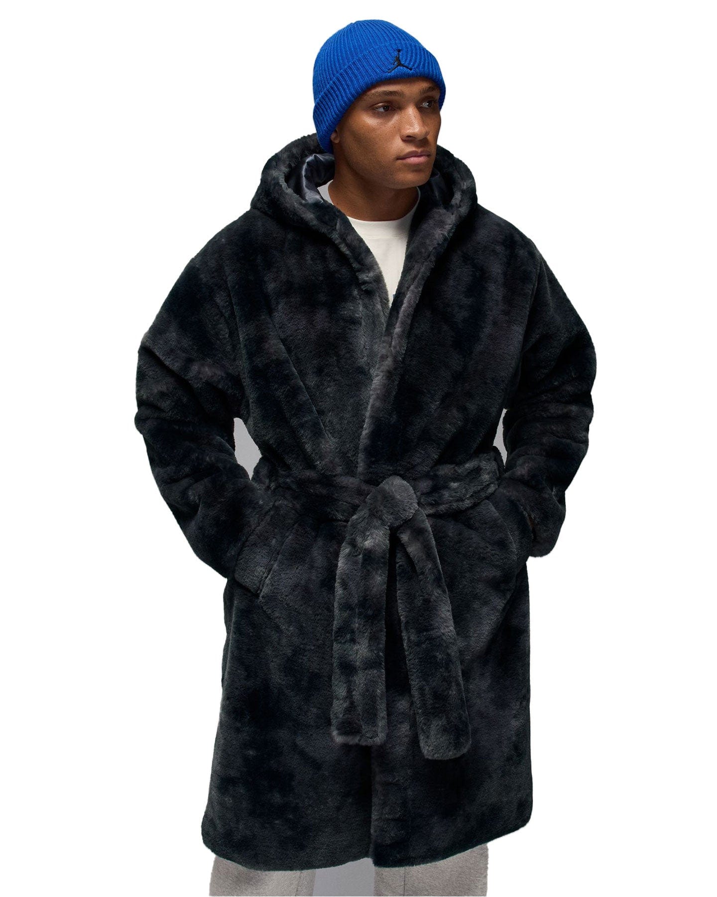 Jordan Brooklyn Holiday Fur Robe - Thunder Grey - -