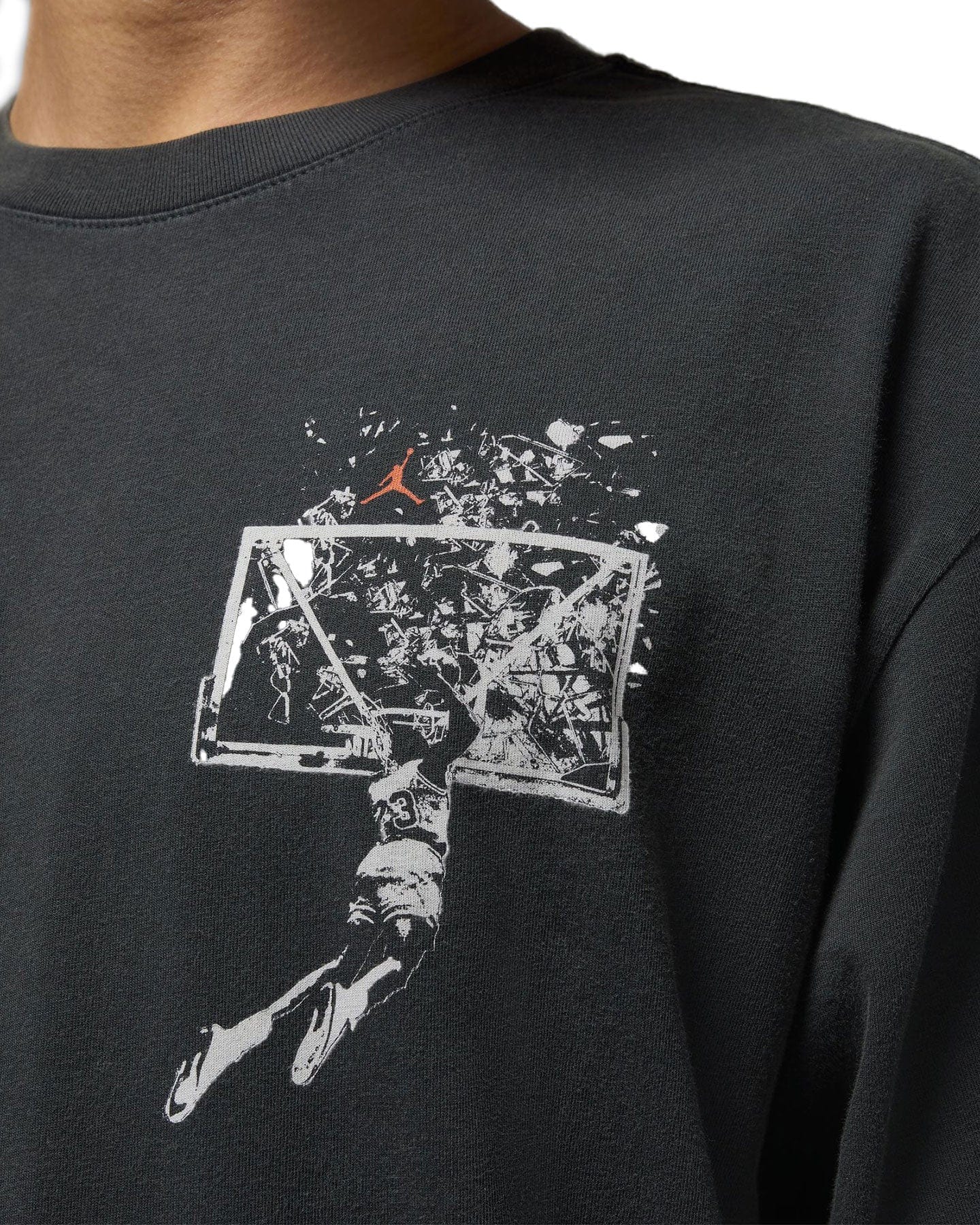 Jordan Brooklyn Oversized Shattered Backboards Tee - Off Noir / Sail - -