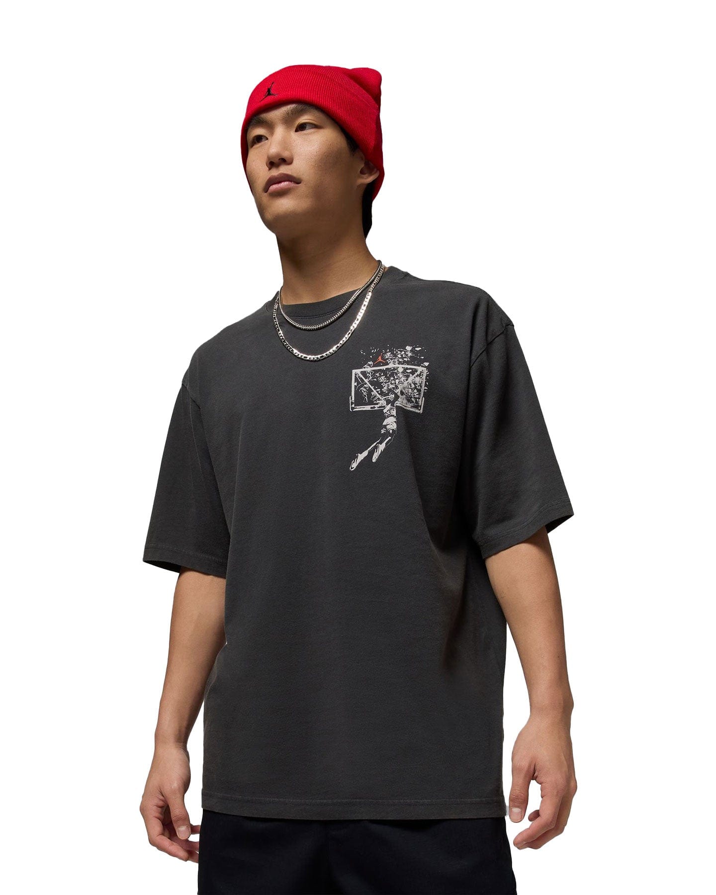 Jordan Brooklyn Oversized Shattered Backboards Tee - Off Noir / Sail - IB3297 045 - 198485591684