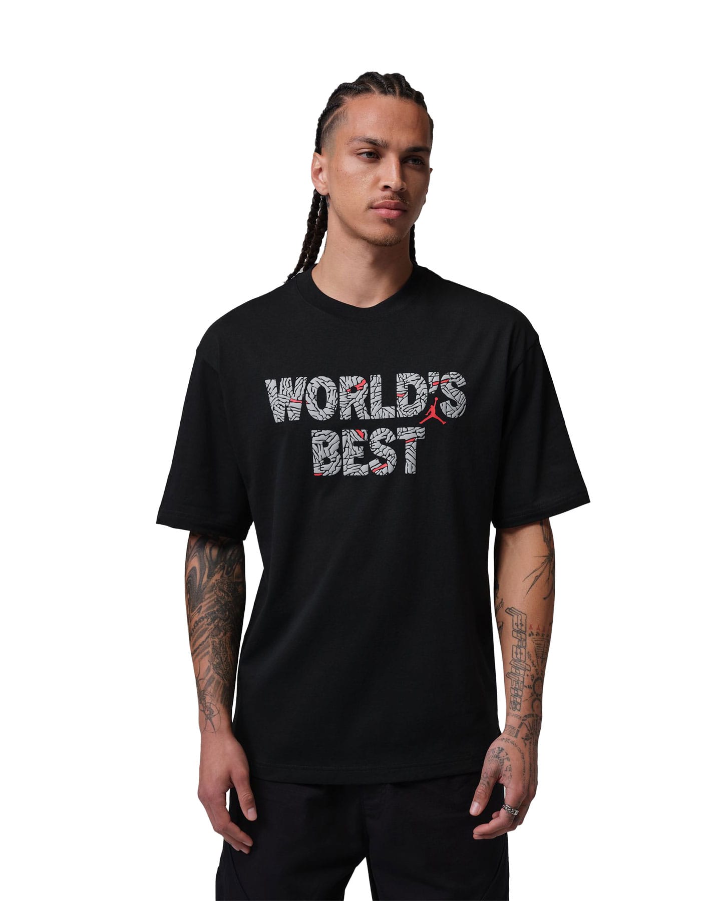 Jordan Brooklyn World's Best Tee - Black / University Red - -