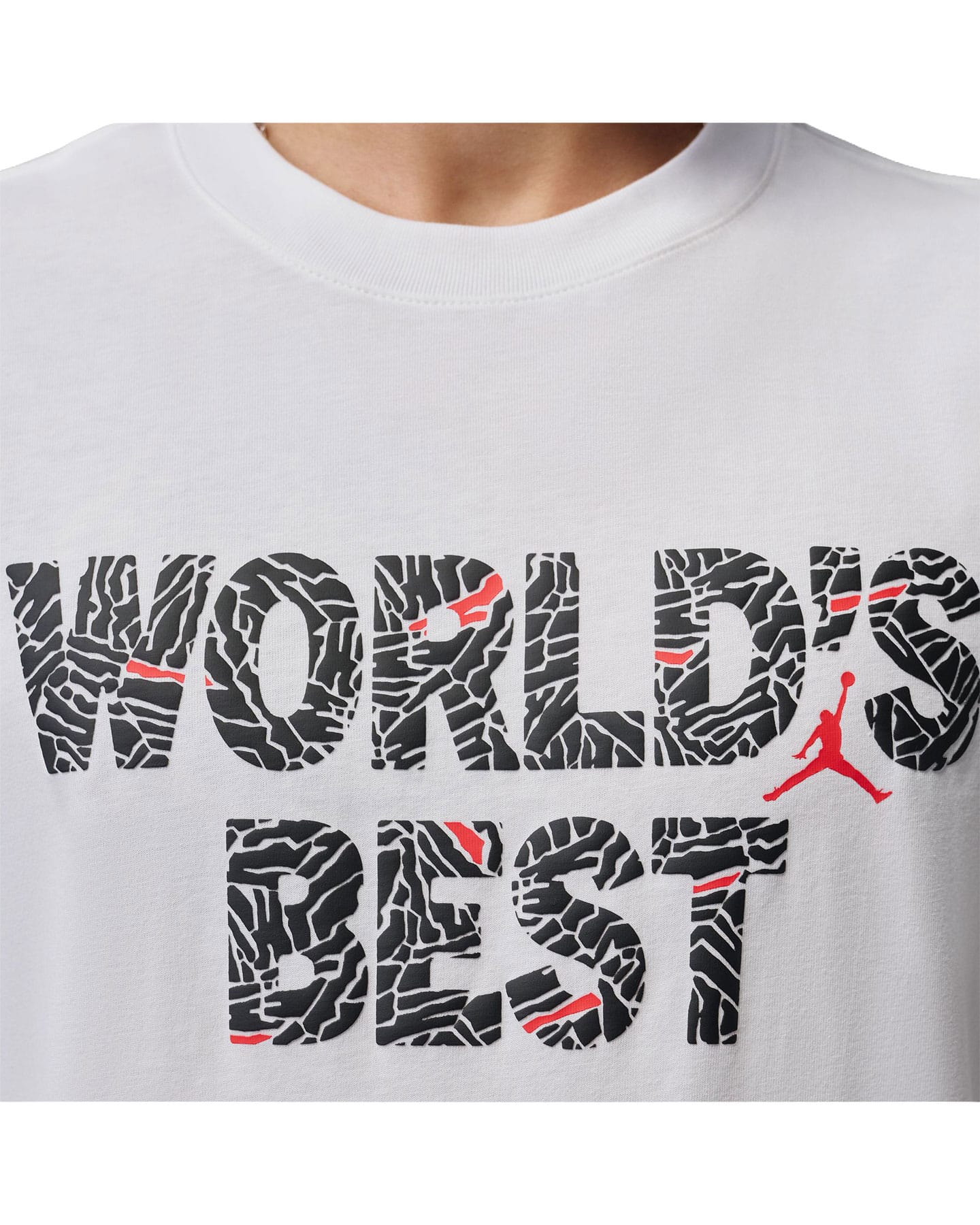 Jordan Brooklyn World's Best Tee - White / University Red - -