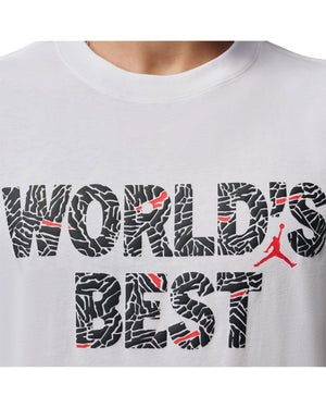 Jordan Brooklyn World's Best Tee - White / University Red - -