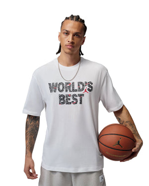Jordan Brooklyn World's Best Tee - White / University Red - -