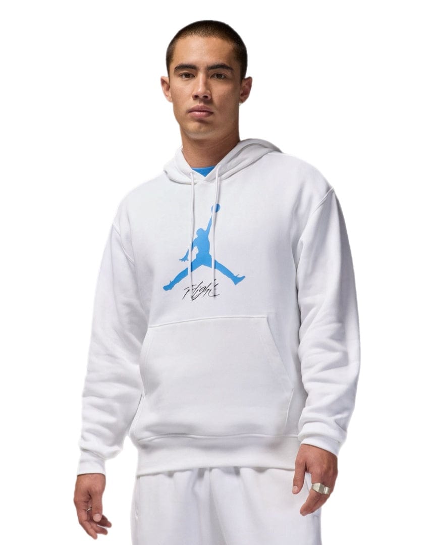 Jordan Essential Baseline Fleece Hoodie - White / Legend Blue - FD7545 100 - 197601033039