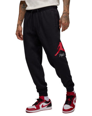 Jordan Essential Baseline Fleece Pants - Black / Gym Red - FD7345 013 -