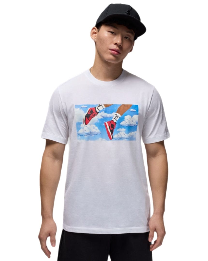 Jordan Flight Essential Short Sleeve Tee - White / Black - FZ1967 100 - 197597005829