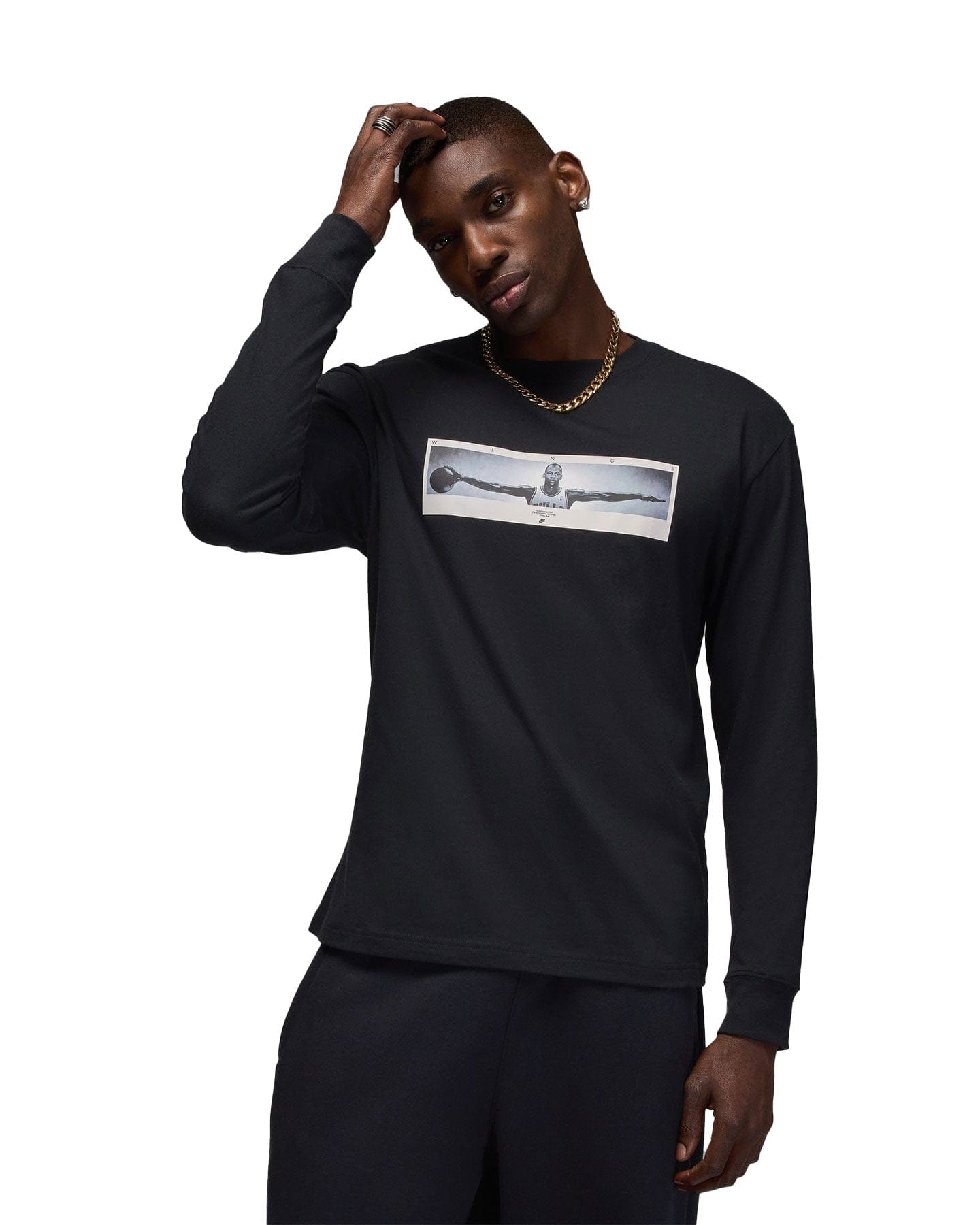 Jordan Wings Photo LS Tee - Black - -