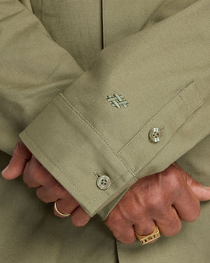 New Balance Numeric Button Up Shirt - Dark Olivine - -