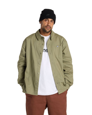 New Balance Numeric Button Up Shirt - Dark Olivine - MT53701 - 198686104775
