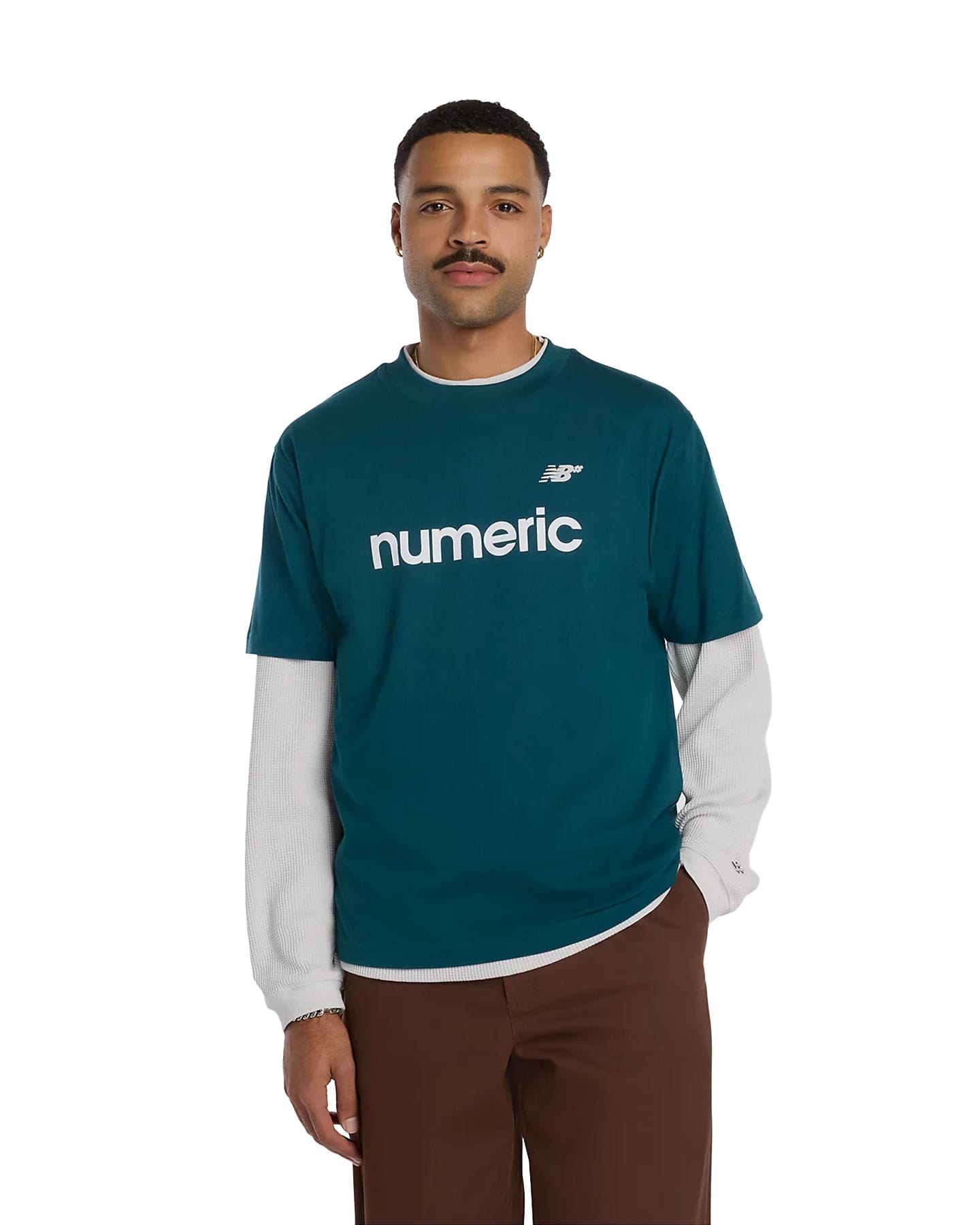 New Balance Numeric Linear Logo Tee - Medusa Green - -