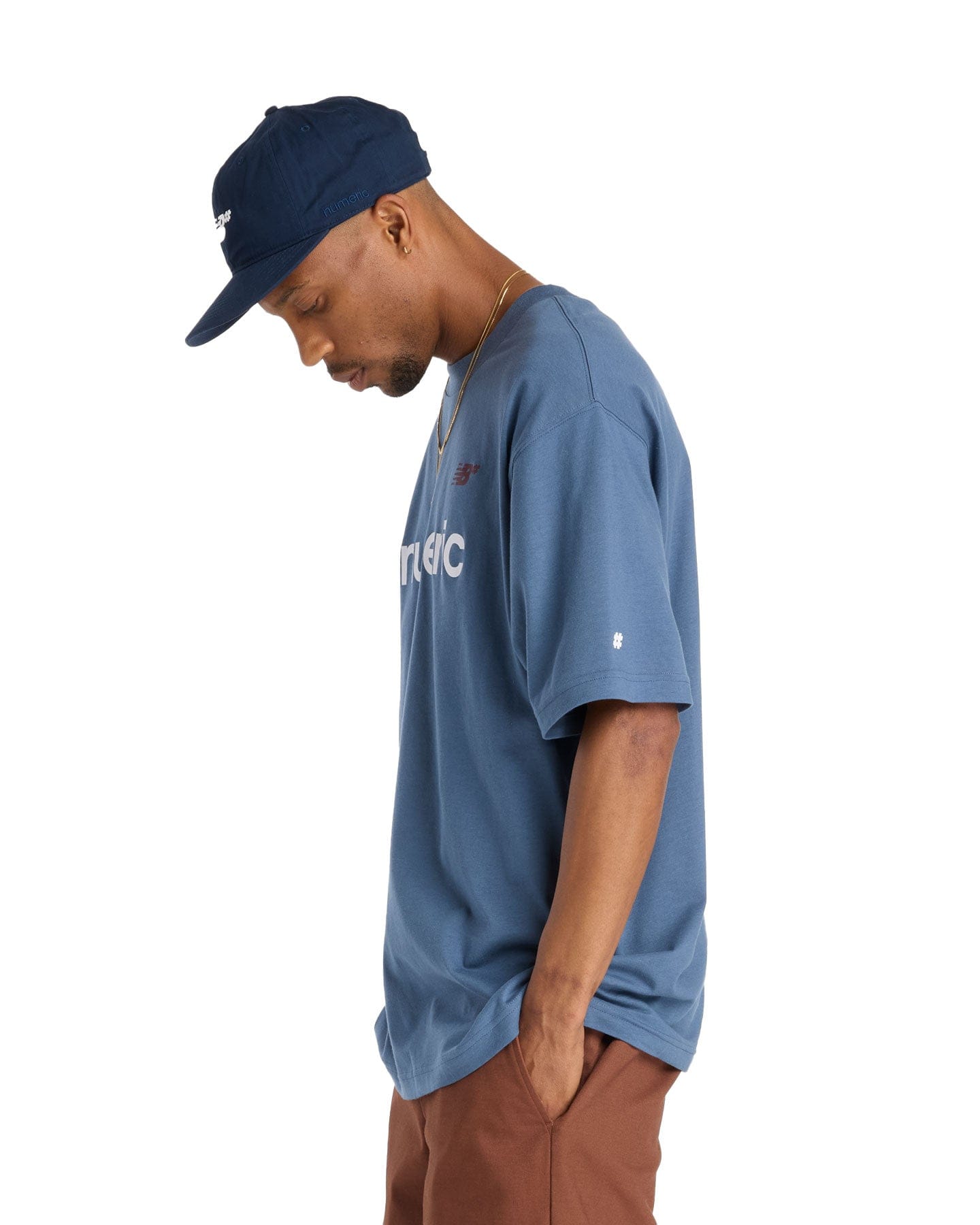 New Balance Numeric Linear Logo Tee - Vintage Indigo - -
