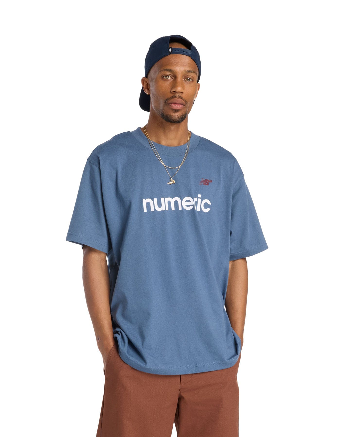 New Balance Numeric Linear Logo Tee - Vintage Indigo - -