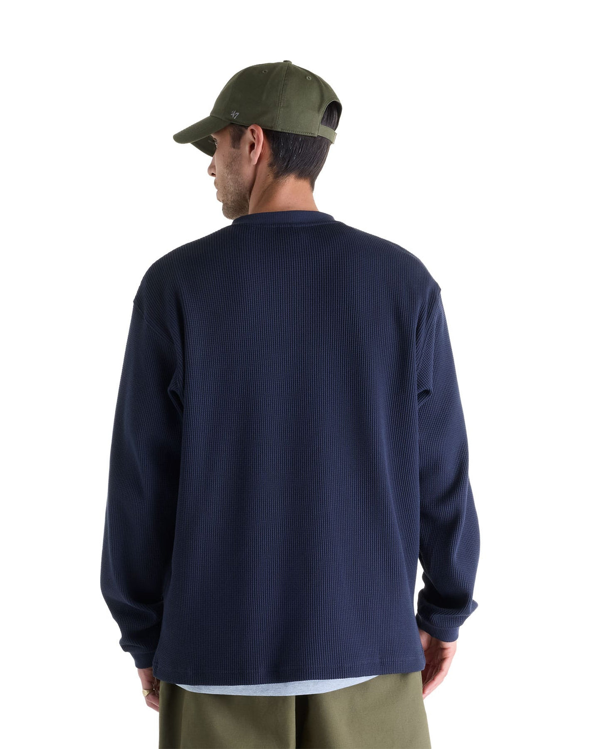 New Balance Numeric Waffle Knit Long Sleeve Henley - Dark Night - -