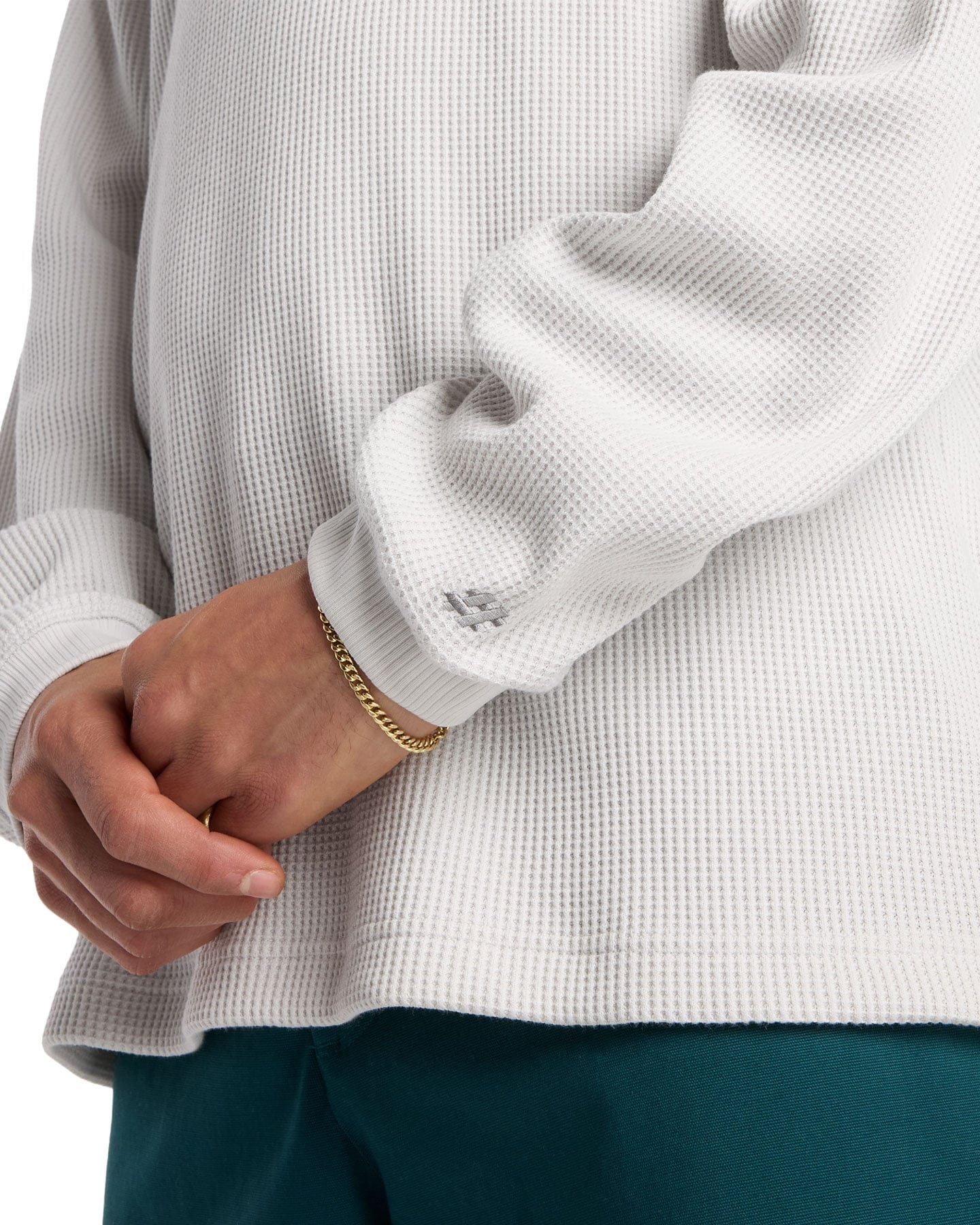 New Balance Numeric Waffle Knit Long Sleeve Henley - Grey Matter - -